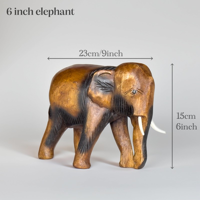 Crafty Artisan Hand carved wooden elephants ornaments for the home