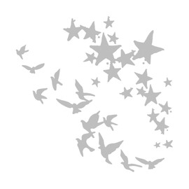 Sizzix Thinlits Die Set 662673, Birds & Stars, 2 Pack, Metal, Multicolour, Multiple Sizes