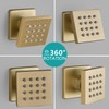 Brushed Gold 4 Pack HOMEDEC 2inch Brass Square Massage Shower