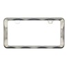 Creathome 3D Curly Wave Pattern Brush Nickel License Plate Frame