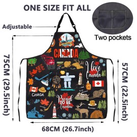 ENSIANTH Canada Apron Canada Cooking Aprons for Women Men Canada Kitchen Gifts Canada Flag Apron Canadian Baking Chef Home Apron (Canada Apron)