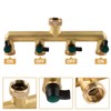 4 Way Brass Garden Hose Splitter 3/4"" Hose Splitter with