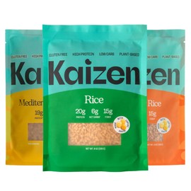 Kaizen Low Carb Keto Rice Variety Pack - High Protein (20g), Keto Friendly, Gluten-Free, Plant-Based, Made with High Fiber Lupin Flour - 8 ounces (Pack of 3)