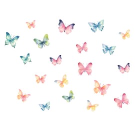 DmDoyy Wall Tattoo Wall Sticker 20 Butterflies Wall Decoration Children's Room Playroom Bedroom Living Room Hallway Bathroom Toilet Nursery