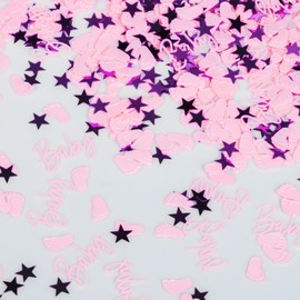 30g Baby Shower Confetti Girl Pink, Baby Shower Table Confetti, Baby Shower Table Decorations Baby Girl Confetti for Baby Shower Gender Reveal Birthday Party