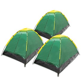 2 Person Lightweight Compact Dome Tent. Great for Camping, Hiking, Bug-Out Bags, 72-Hour Kits, Survival Kits, and Emergency Bags. 3 Pack