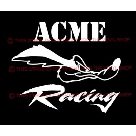 The Vinyl Shop ACME RACING Wyle E Coyote 5.0 Hot Rod, Race, NHRA, Rat Rod decal sticker.