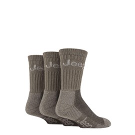 Jeep Men's JM273 3 Pair Luxury Terrain Socks (6-11, Khaki/Sand)