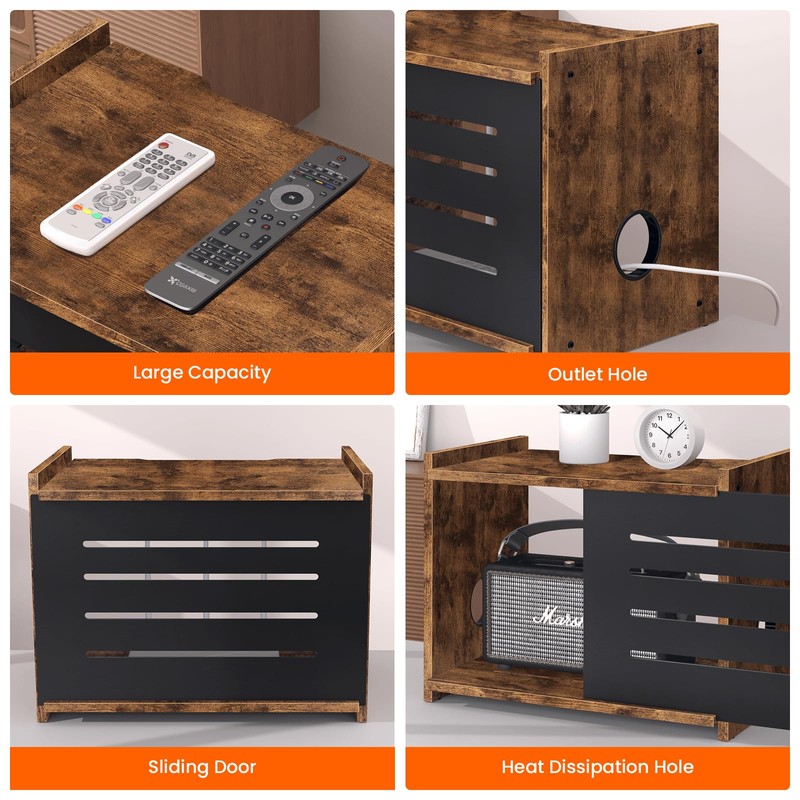 Homode Router Shelf, Wood Wifi Box Hider, Projector Shelf Stand,