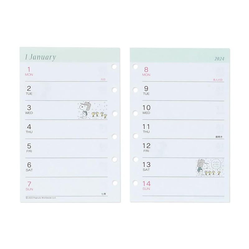 サンリオ(SANRIO) スヌーピー システム手帳用リフィルセット 2024 704385