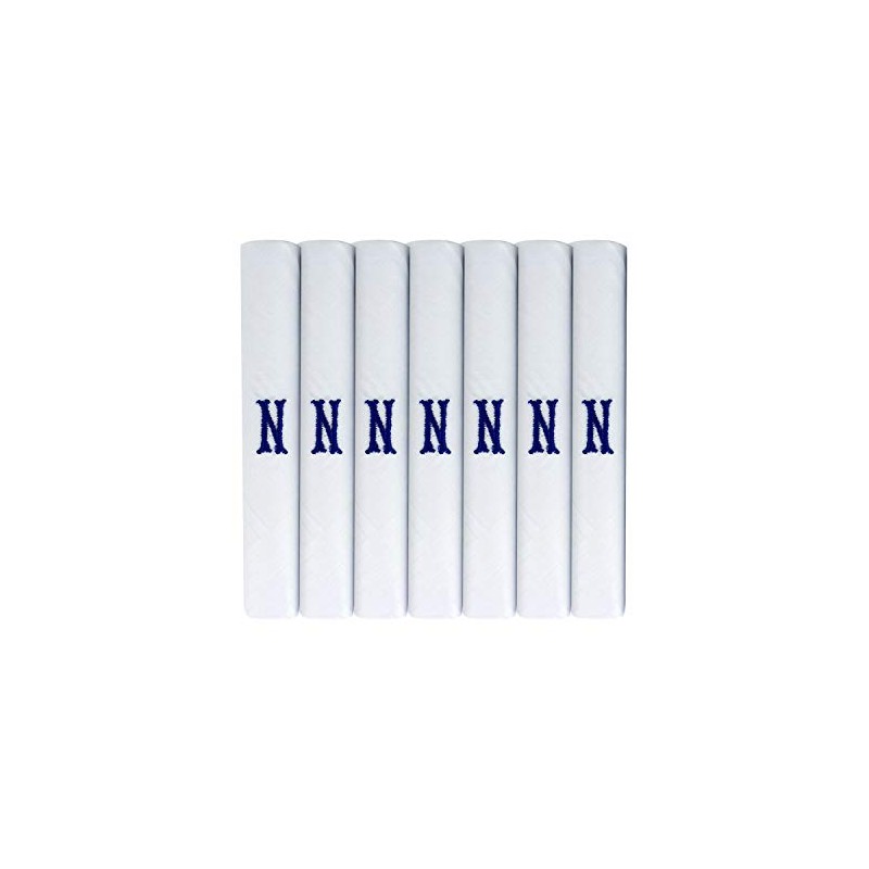 Surf the Shop 7 Pack Of Mens Initial Embroidered White
