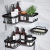 YASONIC Corner Adhesive Shower Caddy, with Soap Holder and 12
