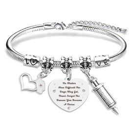 coTaSiEY International Nurses Day Gift, Thank You Nurse Paramedic Nursing Medical Student Bracelets Gift Appreciation Birthday Graduation Christmas Retirement Present