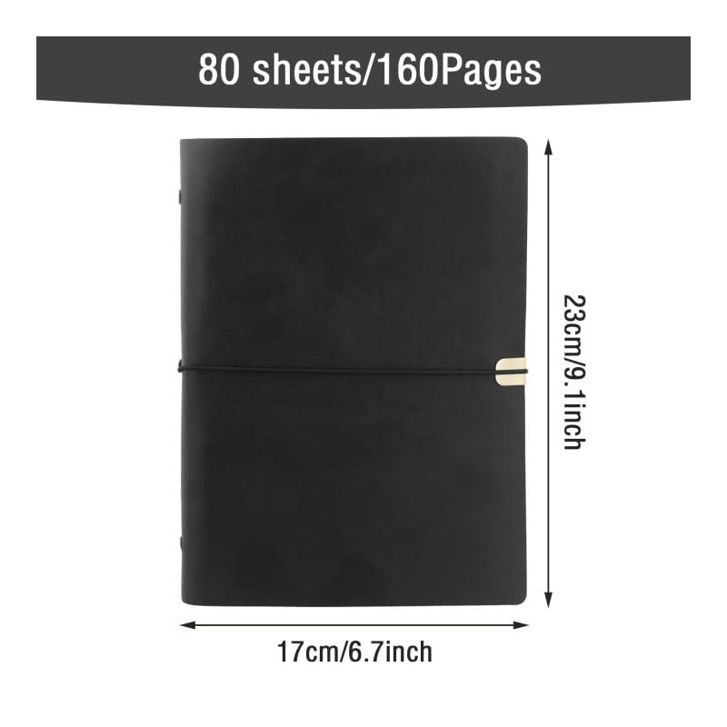 PU Leather Notebook A5, Vintage Notebook Refillable Notebook A5 Lined