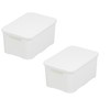 BranQ - Home essential Set of 2 Plastic Rattan Baskets