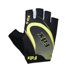 FDX Half Finger Cycling Gloves - Breathable, Gel Padded Protection, Anti-Slip - Fingerless Shock-absorbing Mitts for Mountain Bike, Road Bicycle, MTB, Riding, Men and Women (Large, Yellow)