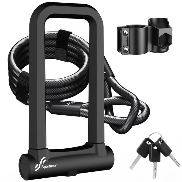 Sportneer Bike Lock: 18mm Heavy Duty Anti Theft Bike U