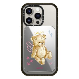 CASETiFY Snappy Card Holder Stand Compatible with Magsafe - Angel Teddy Bear - Silver Mirror