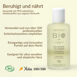 Sérénibio Nährendes Öl Centella Asiatica - Professionelle Gesichtspflege Zertifiziert Bio Vegan und Fair - Beruhigt und Nährt - Feuchtigkeitsspendendes Öl für Ultra-empfindliche Haut und Haar - 100ml