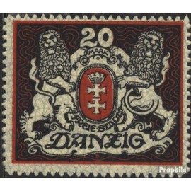 Gdansk 89X with puncture, perforation possibly. errors with hinge 1921 Large Crest (Stamps for collectors) Flags/Coats of Arms/Maps