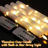Rossesay 10 Pcs LED Flameless Taper Candles with String Light