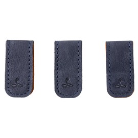 Snakehive Small Leather Cable Ties - Real Leather Cable Straps - Pack of 3 (Navy)