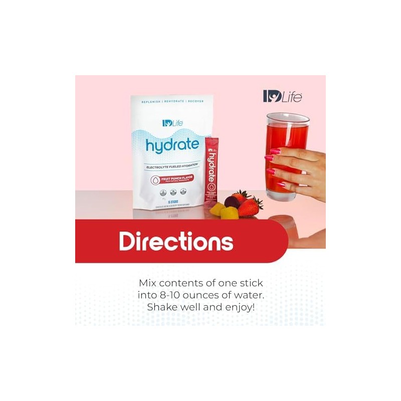 IDLife Bebida Hidratante En Polvo Fruit Punch Hidratación Instantánea Con