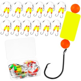 Vipfish Pompano Rig for Surf Fishing - 12 Pack Pompano Rigs Saltwater for Pompano Bait, Whiting Rigs - Pompano Floats,2/0 Fishing Hooks,Mono line and Crane Swivel Snaps