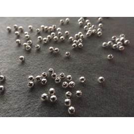 SILVER PLATED CORREGATED BRASS ROUND SPACER BEADS 3 MM PACKAGES OF 100