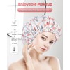 Aquior Shower Caps, Double Layer Waterproof Shower Cap for Women,