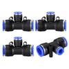 sourcing map Plastic Tee Push to Connect Tube Fittings 15/32"