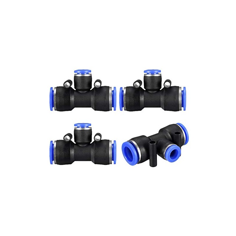 sourcing map Plastic Tee Push to Connect Tube Fittings 15/32"