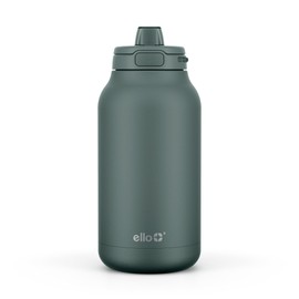 Ello Hydra 64oz Stainless Steel Water Jug with Locking Leak Proof Lid | Reusable Half Gallon Vacuum Insulated Metal Bottle with Silicone Straw, Keeps Drinks Cold All Day, Gift Ready, Olive Tree