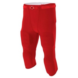 League Outfitters Men’s Flyless Football Pants, Scarlet - 4X-Large