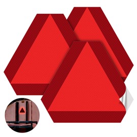 3 Pack Slow Moving Vehicle Triangle Sticker,8 x 7 inch Diamond Grade Reflective Slow Moving Vehicle Sign for Golf Cart Tractor UTV Waterproof,Self-Adhesive Vinyl Sign for Easy Installtaion