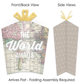 Big Dot of Happiness World Awaits - Table Decorations - Travel Themed Party Fold and Flare Centerpieces - 10 Count