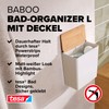 tesa Baboo L Bathroom Organiser with Bamboo Lid, Matt White,