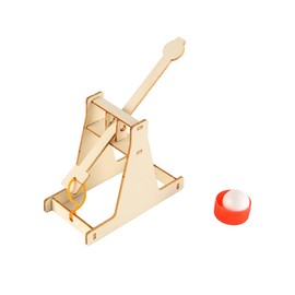 Laroal Wooden Trebuchet Catapult Kit 2-Pack - Stem Building Project For Educational Physics Experiments Diy Wooden Craft Kit With Rubber Bands And Polystyrene Balls