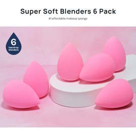 AOA STUDIO - Juego de 6 esponjas de maquillaje Collection Makeup, batidora de maquillaje sin látex y de alta definición para polvo, crema y líquido, supersuave, Wonder Blender Beauty Cosmetic
