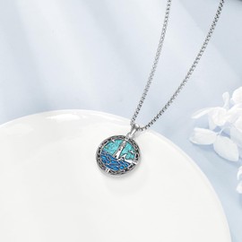 JERWLI Lighthouse Necklace 925 Sterling Silver Lighthouse Pendant Jewellery Gift for Women