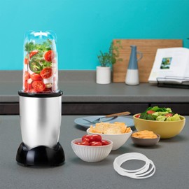 Juicer Rubber Seal Ring, 3/6-Piece White Rubber Seal Ring Seal Replacement Parts, Suitable for Magic Bullet Mixer 250W Model, Flat or Cross Blade, Juicer Mixer Replacement Seals for (6 Pieces)