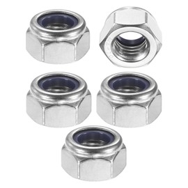 M METERXITY 5-Pack Nylon Insert Hex Lock Nuts, M14 x 2mm Thread 304 Stainless Steel Self-Locking Locknuts Hexagon Nut Metric Nuts for Machinery/Home Repair/Industrial Fasteners