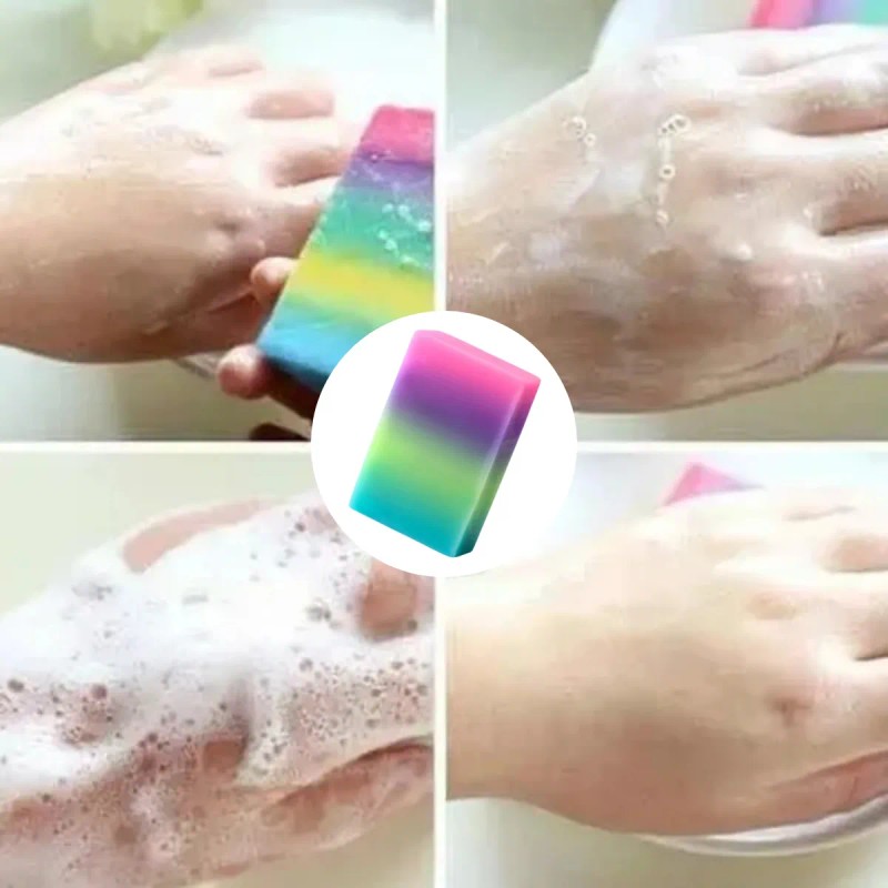 Jabón Blanqueador Tailandés Arcoíris Exfoliante Frutal 2pz F