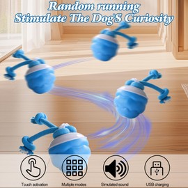 COTGOT Power Tail 2.0 Dog Toy,Jumping Ball Dogs Toy,Motion Activate Rolling Ball for Puppy/Small,USB Rechargeable