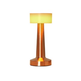Simple Designs LD1082-CPR 8.5" Mushroom Magic Dimming & Rechargeable Cordless 4-Way Touch Sensor Saucer Desk Lamp, Copper