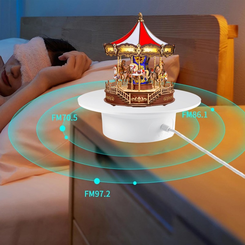 DXIA Electric Rotating Turntable, 360 Degree Rotating Display Stand, Automatic