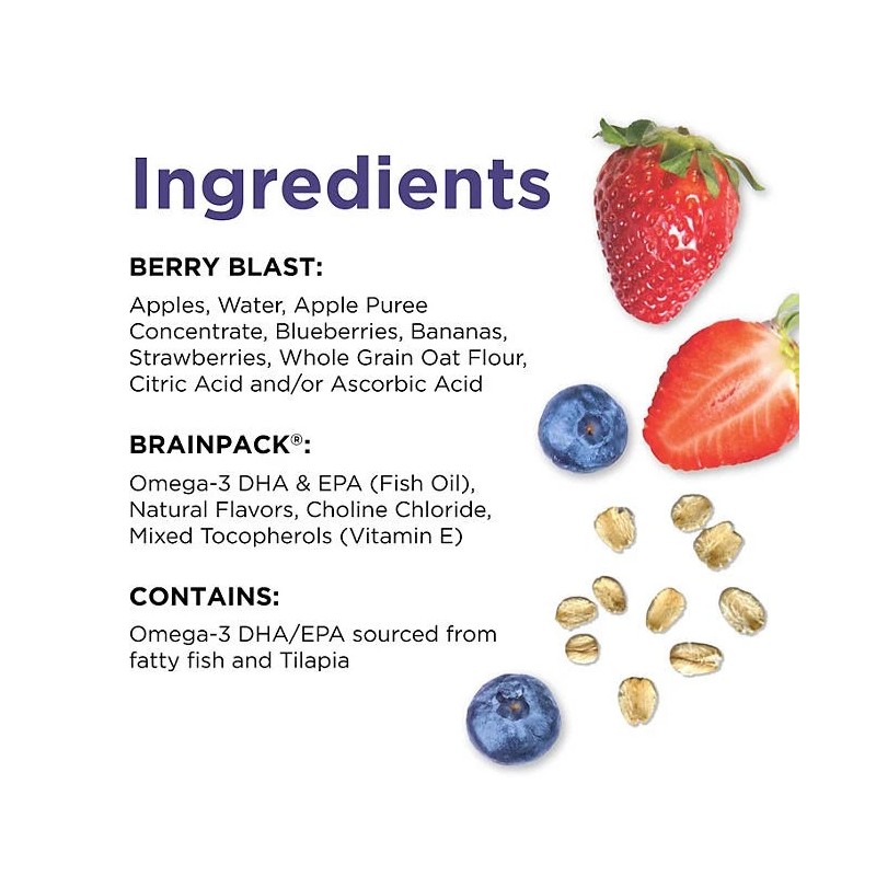 Brainiac Fruit and Oat Smoothie Pouches, 20 pk.