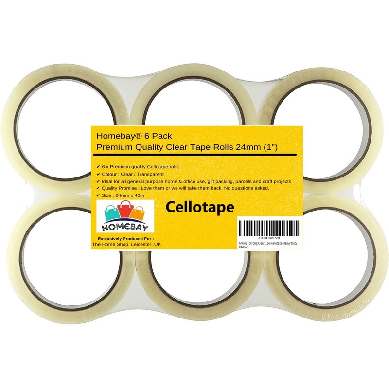 12 Pack Cellotape Strong Clear Packing Tape Rolls | Extra