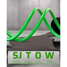 DEWENWILS Retractable Cord Reel, 60FT Heavy Duty Extension Cord, 12AWG/3C SJTOW, 3 Grounded Outlets Lighted Triple Tap, 15A Circuit Breaker, Wall/Ceiling Mounted for Garage, Workshop, UL Listed, Green