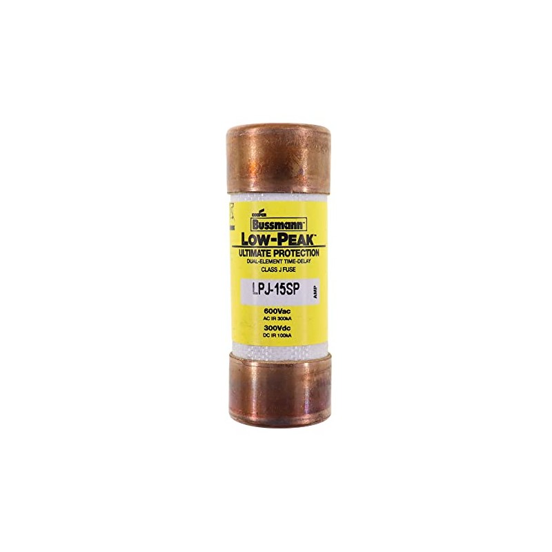 Eaton Bussmann LPJ-15SP Class J Fuse, Time-delay, Dual-Element Current Limiting